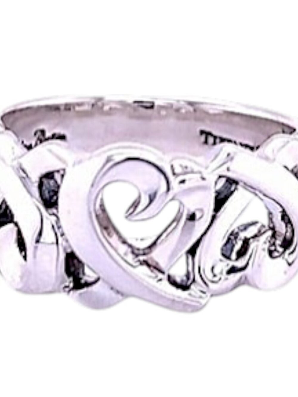 Tiffany & Co. Triple rubbing heart /Paloma Picasso 9.25 Silver Size 4 - Picture 2 of 6